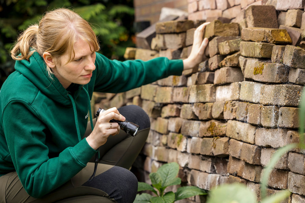 Ecologisch adviseur van Ecosprong tijdens een veldbezoek voor de quickscan flora en fauna